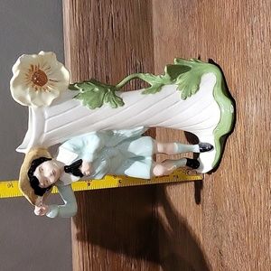 Vintage Victorian Boy in Blue, California Pottery Bud Vase